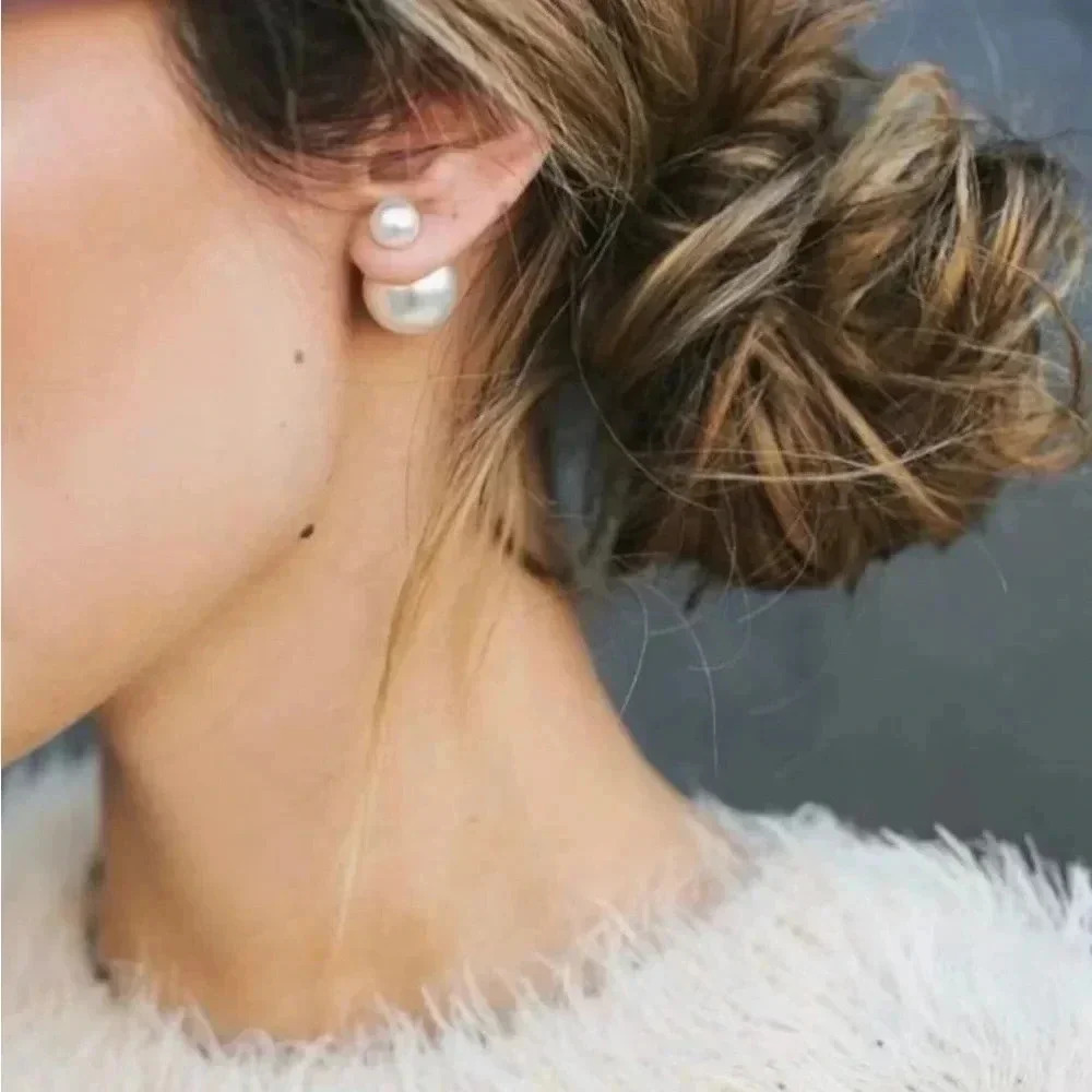 STAINLESS Steel Pearl stud earring | Classic Jewelry